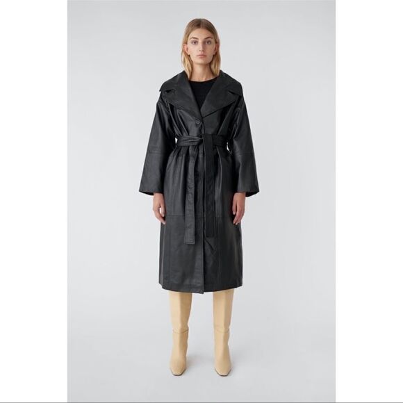 Deadwood Olga Leather Trench Coat - Picture 1 of 13